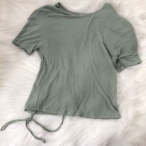 Alo Yoga Green Tie Crop Top